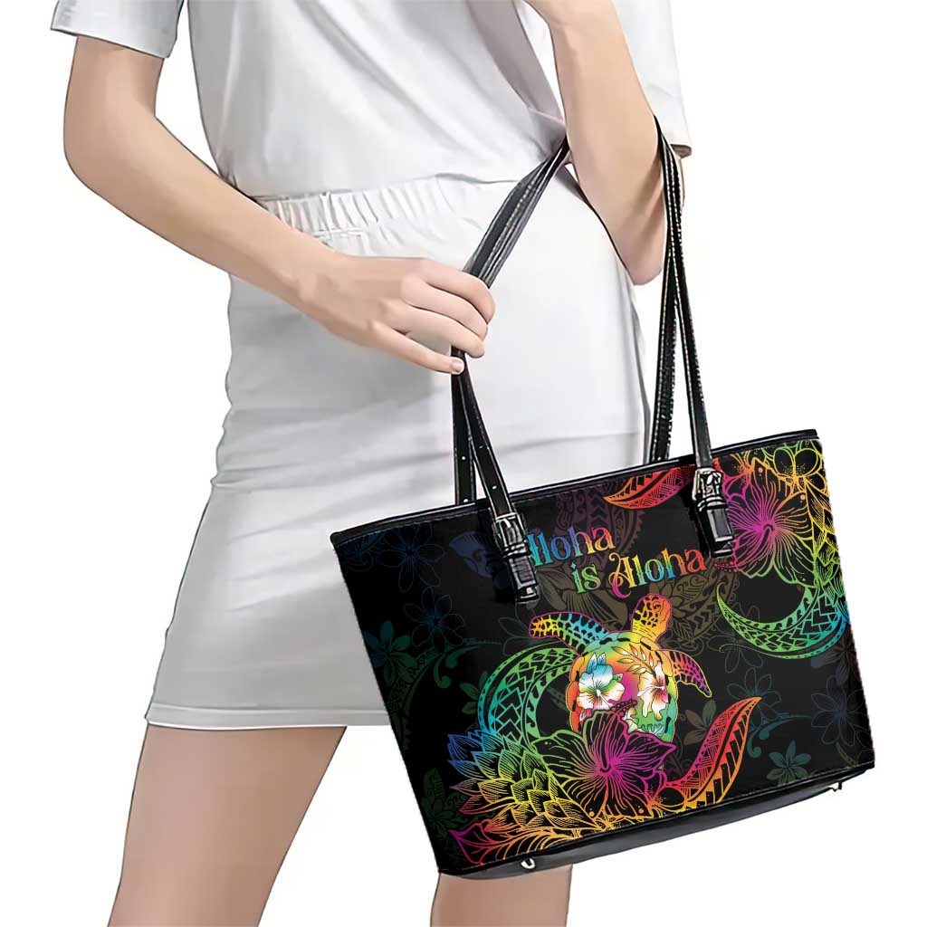 Hawaii Pride Leather Tote Bag Aloha Is Aloha LT05 - Polynesian Pride