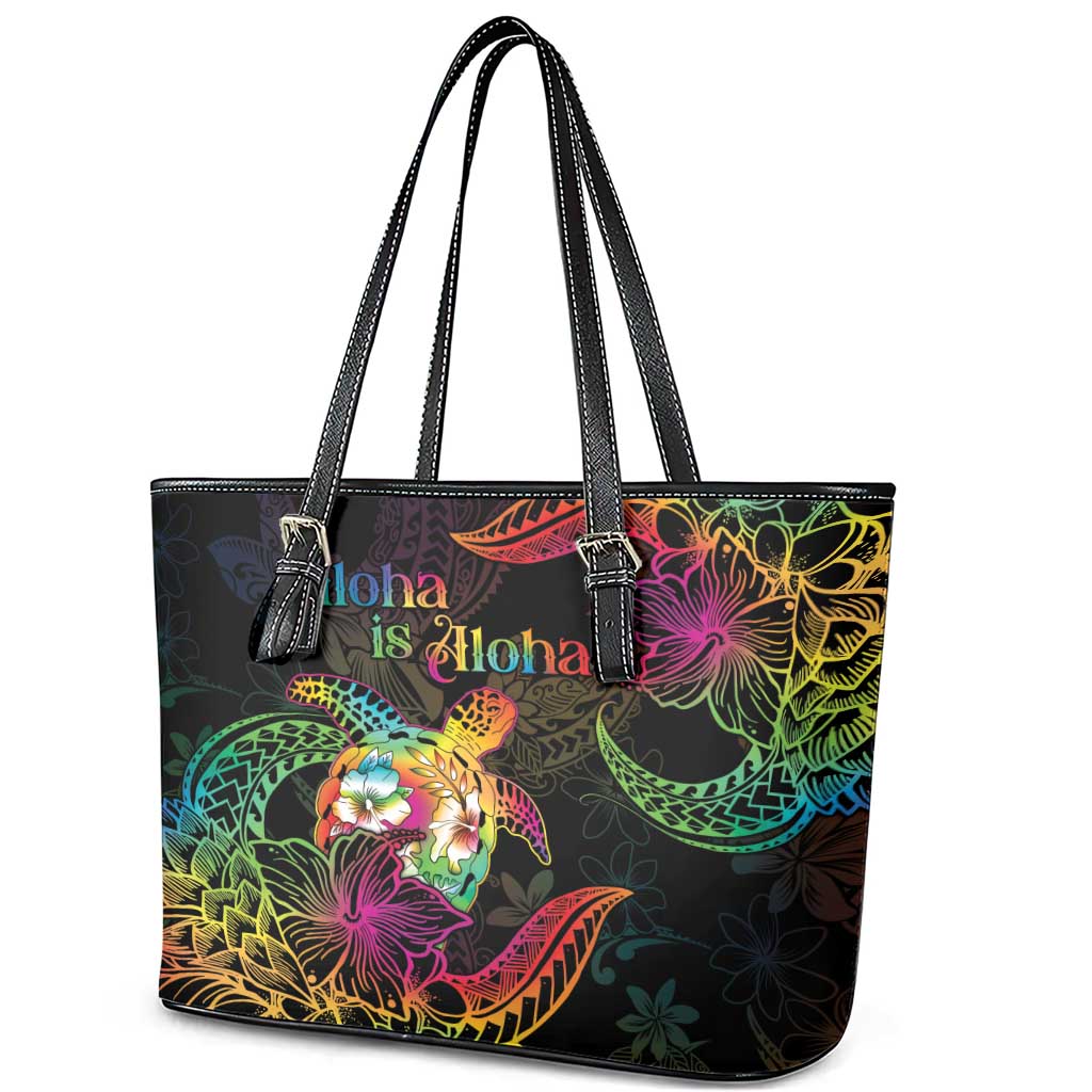 Hawaii Pride Leather Tote Bag Aloha Is Aloha LT05 - Polynesian Pride