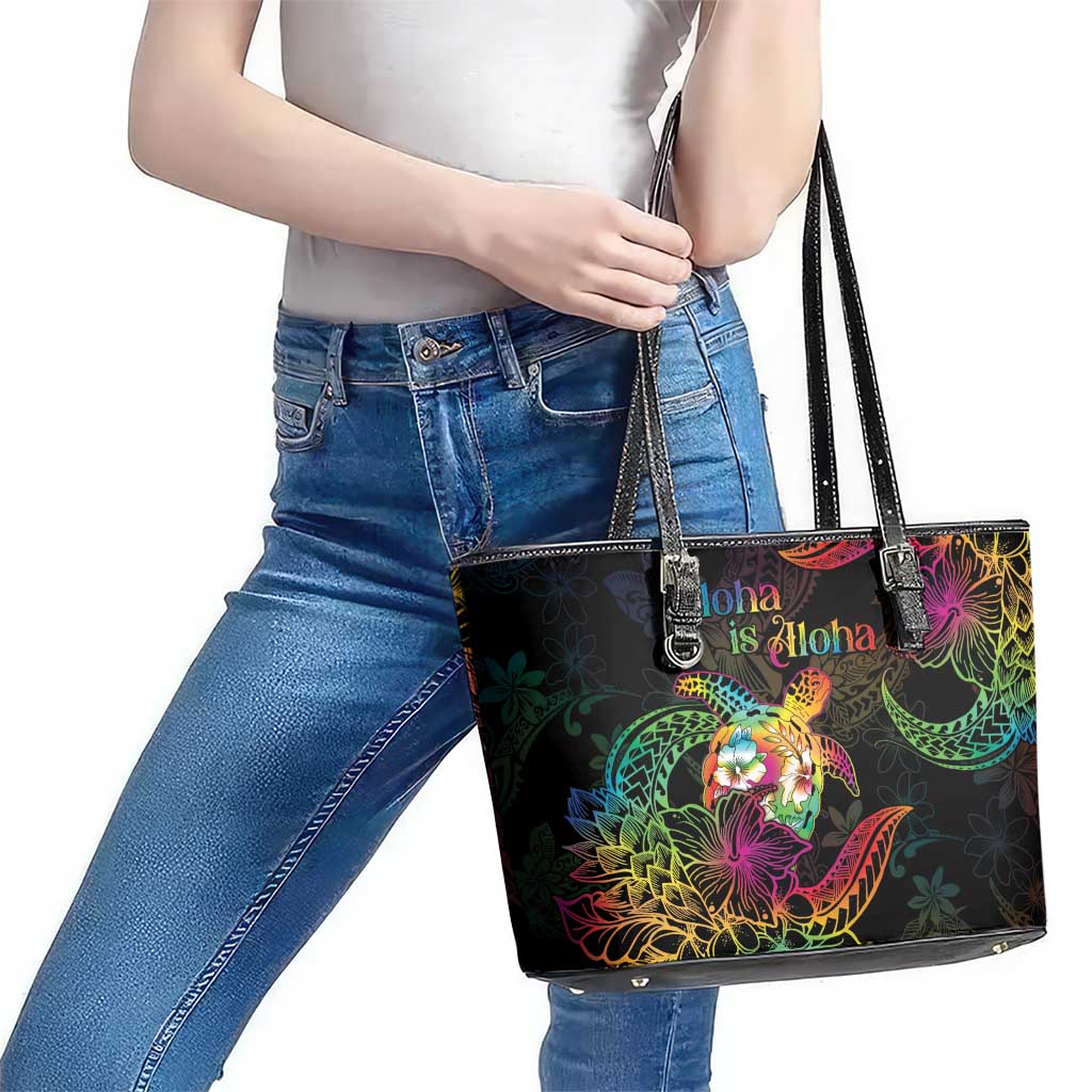 Hawaii Pride Leather Tote Bag Aloha Is Aloha LT05 - Polynesian Pride