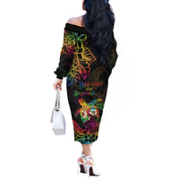 Hawaii Pride Off The Shoulder Long Sleeve Dress Aloha Is Aloha LT05 - Polynesian Pride