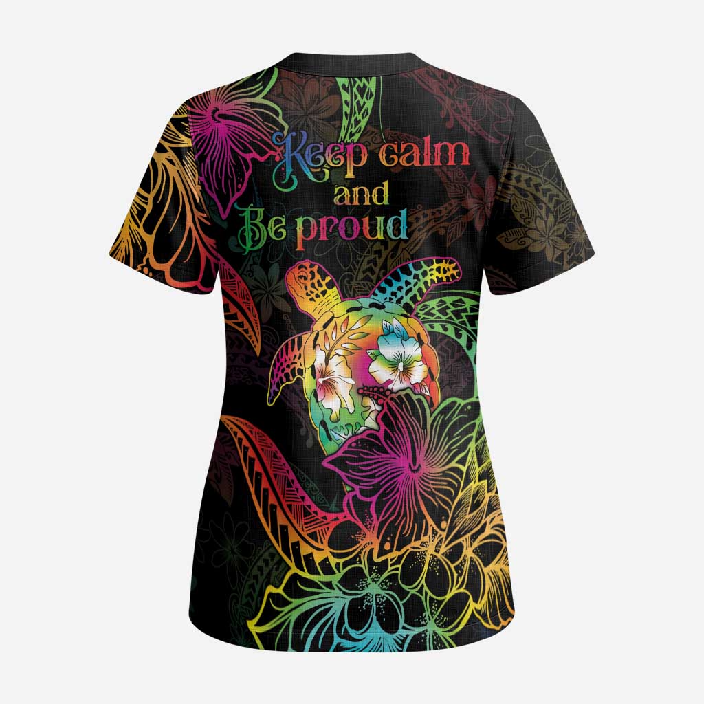 Hawaii Pride Scrub Top Aloha Is Aloha LT05 - Polynesian Pride