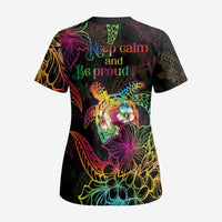 Hawaii Pride Scrub Top Aloha Is Aloha LT05 - Polynesian Pride