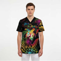 Hawaii Pride Scrub Top Aloha Is Aloha LT05 - Polynesian Pride