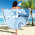 Hawaii Tapa Pattern With Blue Hibiscus Beach Blanket