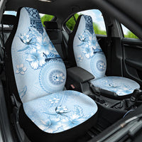 Hawaii Tapa Pattern With Blue Hibiscus Car Seat Cover LT05 One Size Blue - Polynesian Pride