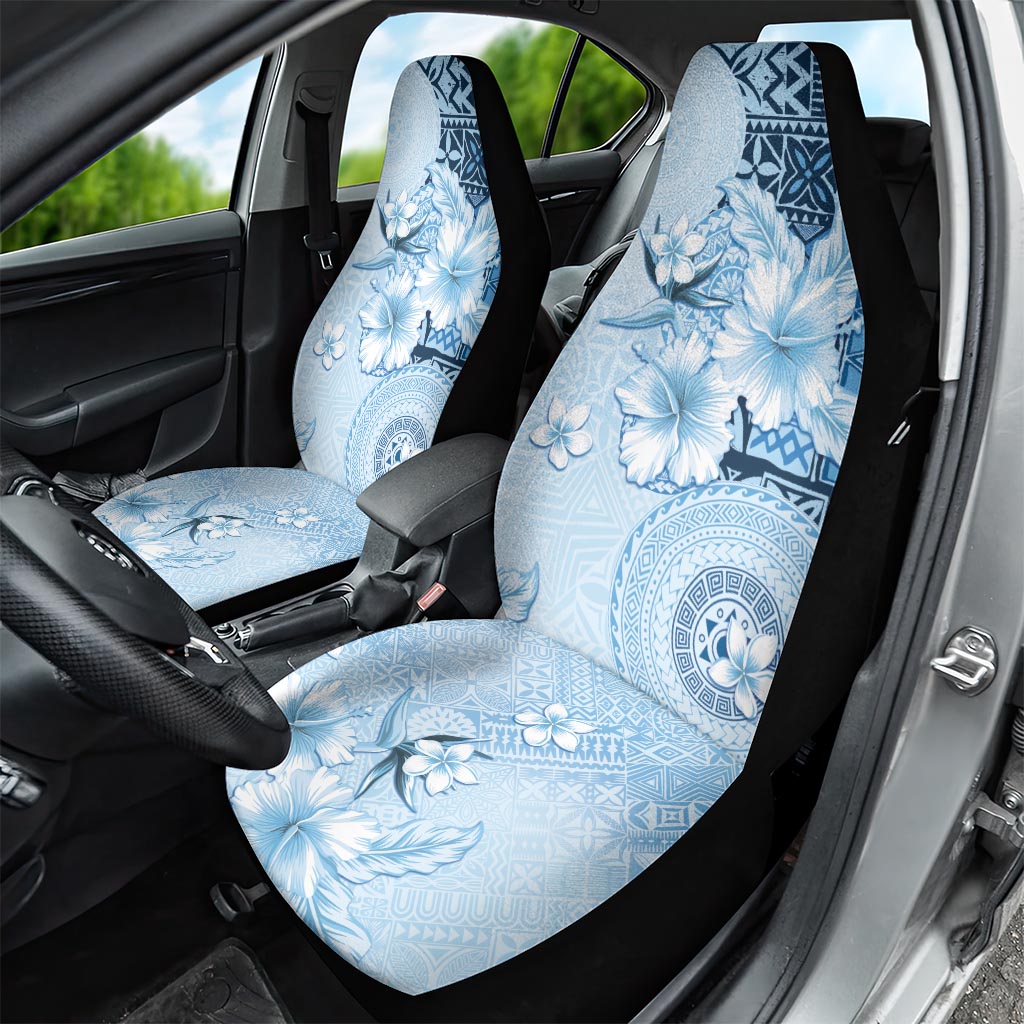 Hawaii Tapa Pattern With Blue Hibiscus Car Seat Cover LT05 - Polynesian Pride