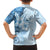 Hawaii Tapa Pattern With Blue Hibiscus Family Matching Off The Shoulder Long Sleeve Dress and Hawaiian Shirt