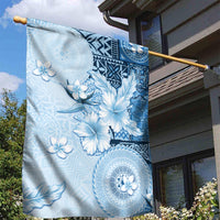 Hawaii Tapa Pattern With Blue Hibiscus Garden Flag LT05 - Polynesian Pride