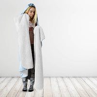 Hawaii Tapa Pattern With Blue Hibiscus Hooded Blanket LT05 - Polynesian Pride