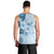 Hawaii Tapa Pattern With Blue Hibiscus Men Tank Top