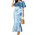 Hawaii Tapa Pattern With Blue Hibiscus Mermaid Dress