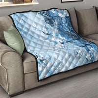 Hawaii Tapa Pattern With Blue Hibiscus Quilt LT05 - Polynesian Pride