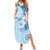 Hawaii Tapa Pattern With Blue Hibiscus Summer Maxi Dress