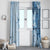 Hawaii Tapa Pattern With Blue Hibiscus Window Curtain