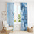 Hawaii Tapa Pattern With Blue Hibiscus Window Curtain