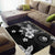 Hawaii Tapa Pattern With Black Hibiscus Area Rug