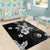 Hawaii Tapa Pattern With Black Hibiscus Area Rug