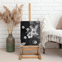 Hawaii Tapa Pattern With Black Hibiscus Canvas Wall Art LT05 - Polynesian Pride