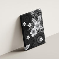 Hawaii Tapa Pattern With Black Hibiscus Canvas Wall Art LT05 - Polynesian Pride