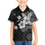 Hawaii Tapa Pattern With Black Hibiscus Family Matching Puletasi and Hawaiian Shirt