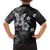 Hawaii Tapa Pattern With Black Hibiscus Family Matching Short Sleeve Bodycon Dress and Hawaiian Shirt