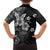 Hawaii Tapa Pattern With Black Hibiscus Family Matching Summer Maxi Dress and Hawaiian Shirt