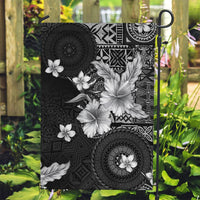 Hawaii Tapa Pattern With Black Hibiscus Garden Flag LT05 Garden Flag Black - Polynesian Pride