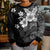 Hawaii Tapa Pattern With Black Hibiscus Kid Ugly Christmas Sweater