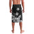 Hawaii Tapa Pattern With Black Hibiscus Lavalava