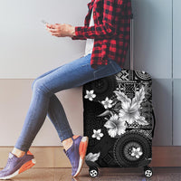 Hawaii Tapa Pattern With Black Hibiscus Luggage Cover LT05 - Polynesian Pride