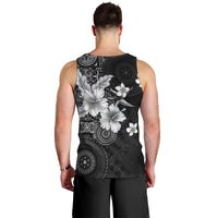 Hawaii Tapa Pattern With Black Hibiscus Men Tank Top LT05 - Polynesian Pride