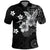 Hawaii Tapa Pattern With Black Hibiscus Polo Shirt