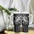 Hawaii Tapa Pattern With Black Hibiscus Tumbler With Handle