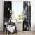 Hawaii Tapa Pattern With Black Hibiscus Window Curtain