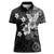 Hawaii Tapa Pattern With Black Hibiscus Women Polo Shirt