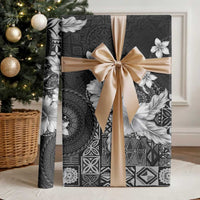 Hawaii Tapa Pattern With Black Hibiscus Wrapping Paper LT05 - Polynesian Pride