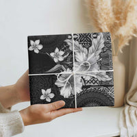 Hawaii Tapa Pattern With Black Hibiscus Wrapping Paper LT05 - Polynesian Pride