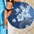 Hawaii Tapa Pattern With Navy Hibiscus Beach Blanket