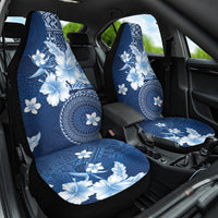 Hawaii Tapa Pattern With Navy Hibiscus Car Seat Cover LT05 One Size Navy - Polynesian Pride