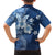 Hawaii Tapa Pattern With Navy Hibiscus Family Matching Off The Shoulder Long Sleeve Dress and Hawaiian Shirt