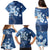 Hawaii Tapa Pattern With Navy Hibiscus Family Matching Puletasi and Hawaiian Shirt