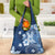 Hawaii Tapa Pattern With Navy Hibiscus Grocery Bag