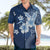 Hawaii Tapa Pattern With Navy Hibiscus Hawaiian Shirt