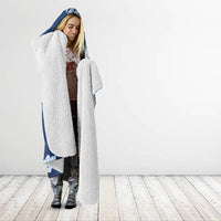 Hawaii Tapa Pattern With Navy Hibiscus Hooded Blanket LT05 - Polynesian Pride