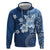 Hawaii Tapa Pattern With Navy Hibiscus Hoodie