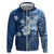 Hawaii Tapa Pattern With Navy Hibiscus Hoodie