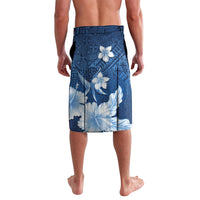 Hawaii Tapa Pattern With Navy Hibiscus Lavalava LT05 - Polynesian Pride