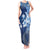 Hawaii Tapa Pattern With Navy Hibiscus Tank Maxi Dress