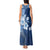 Hawaii Tapa Pattern With Navy Hibiscus Tank Maxi Dress