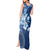 Hawaii Tapa Pattern With Navy Hibiscus Tank Maxi Dress